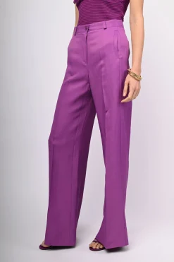 Pantaloni in lino e viscosa