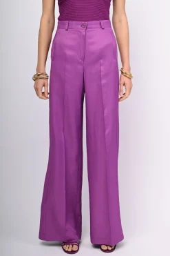 Pantaloni in lino e viscosa