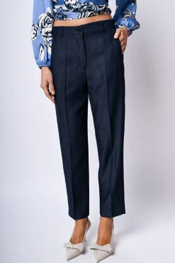 Pantaloni in tencel a gamba dritta