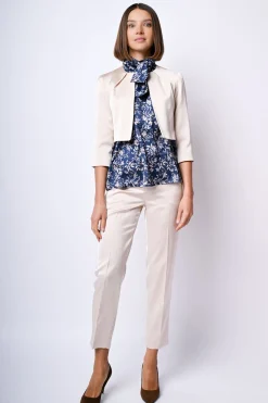 Pantaloni linguetta raso