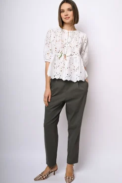 Pantaloni misto viscosa con coulisse