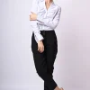 Pantaloni misto viscosa con spacchetti