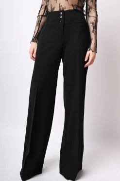 Pantaloni palazzo con bottoni