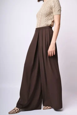 Pantaloni palazzo con pieghe