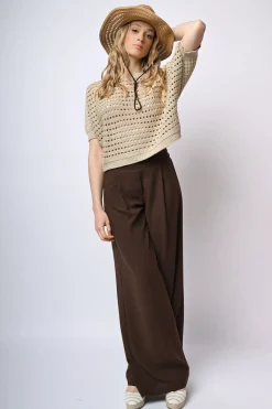 Pantaloni palazzo con pieghe