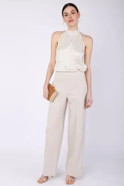 Pantaloni palazzo con piega stirata