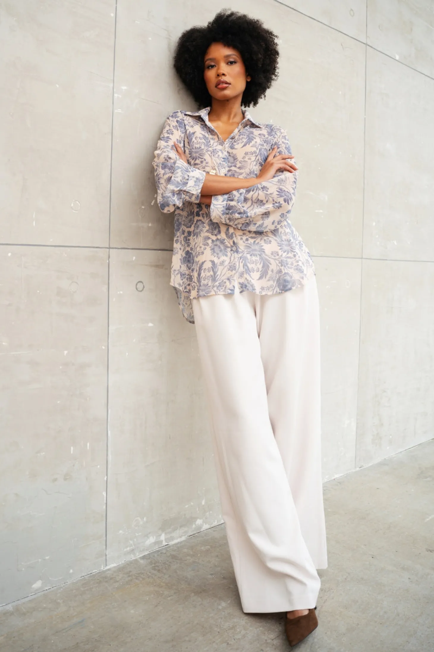 Pantaloni palazzo con pieghe
