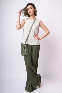 Pantaloni palazzo con pieghe