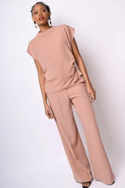 Pantaloni palazzo con vita elasticizzata