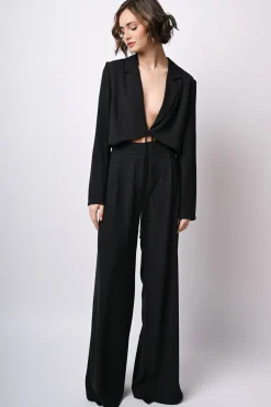 Pantaloni palazzo con vita elasticizzata