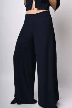 Pantaloni palazzo con zip