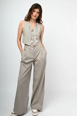 Pantaloni palazzo misto viscosa