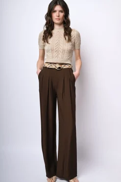 Pantaloni palazzo misto viscosa