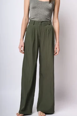 Pantaloni palazzo misto viscosa
