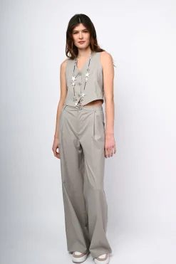 Pantaloni palazzo misto viscosa