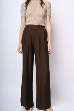 Pantaloni palazzo misto viscosa