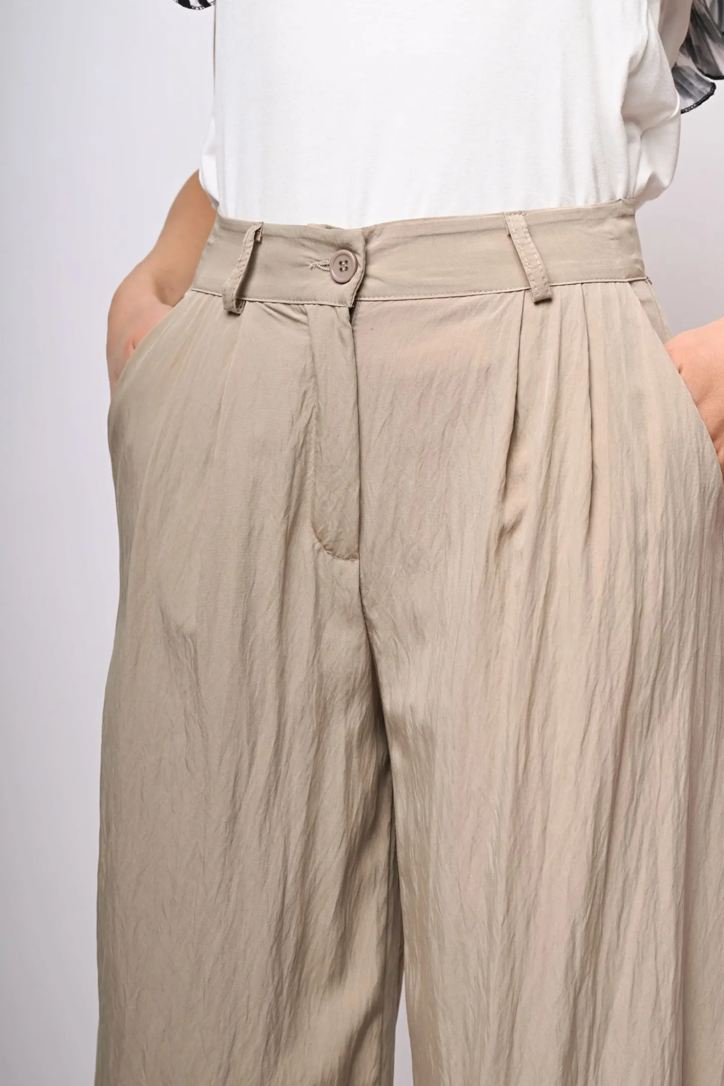 Pantaloni palazzo misto viscosa