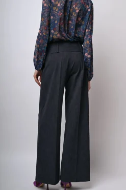 Pantaloni palazzo misto viscosa
