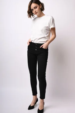 Pantaloni slim-fit con bottoni