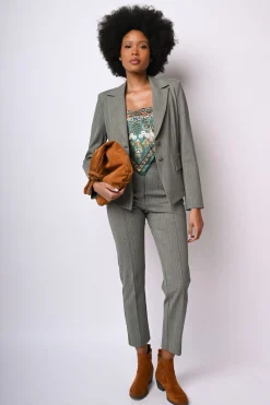 Pantaloni slim-fit gessati