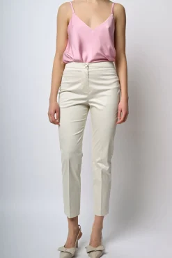 Pantaloni slim-fit in raso