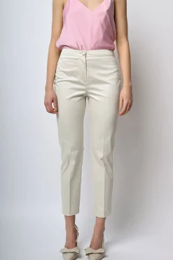 Pantaloni slim-fit in raso
