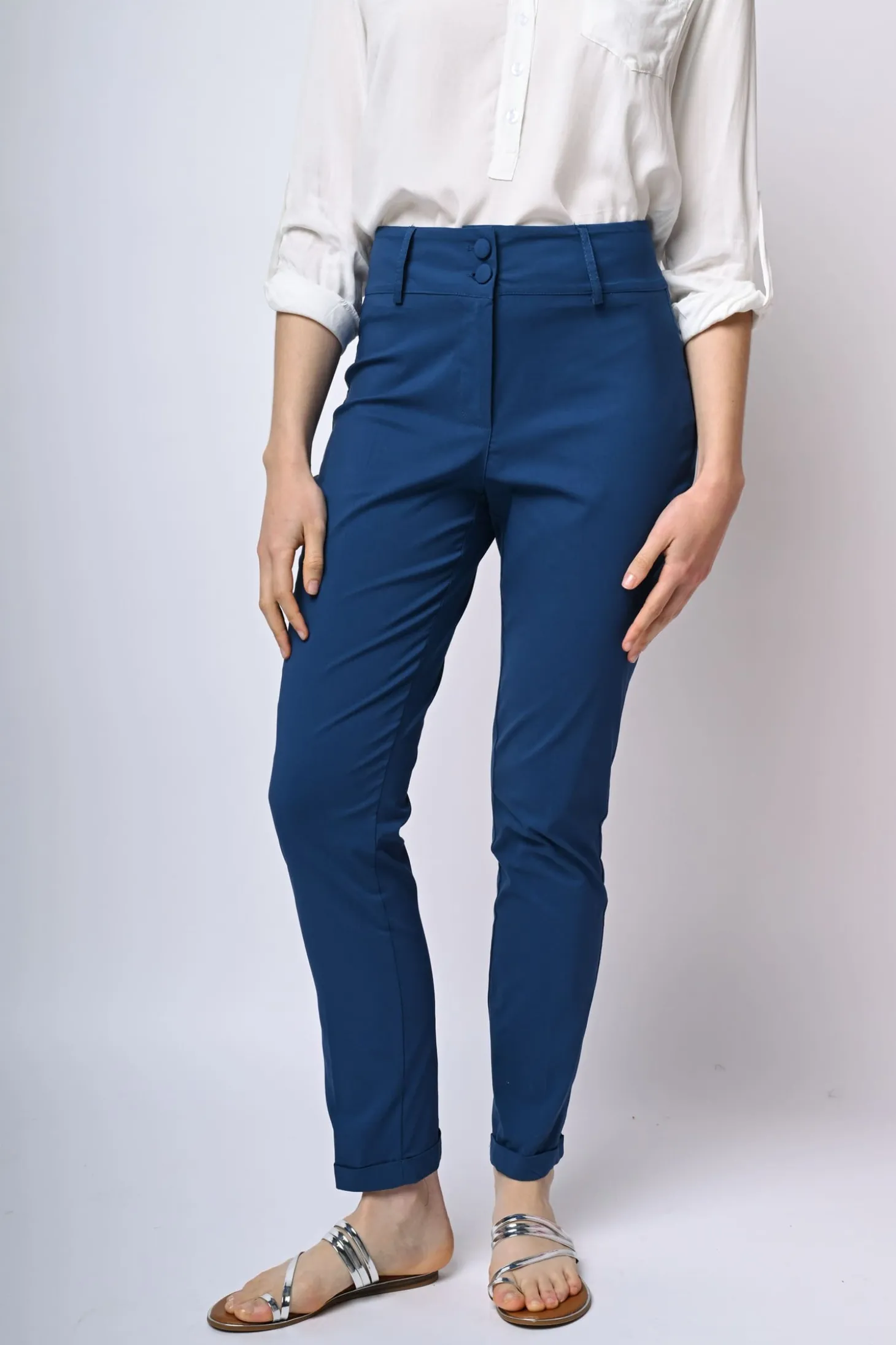 Pantaloni slim-fit misto viscosa
