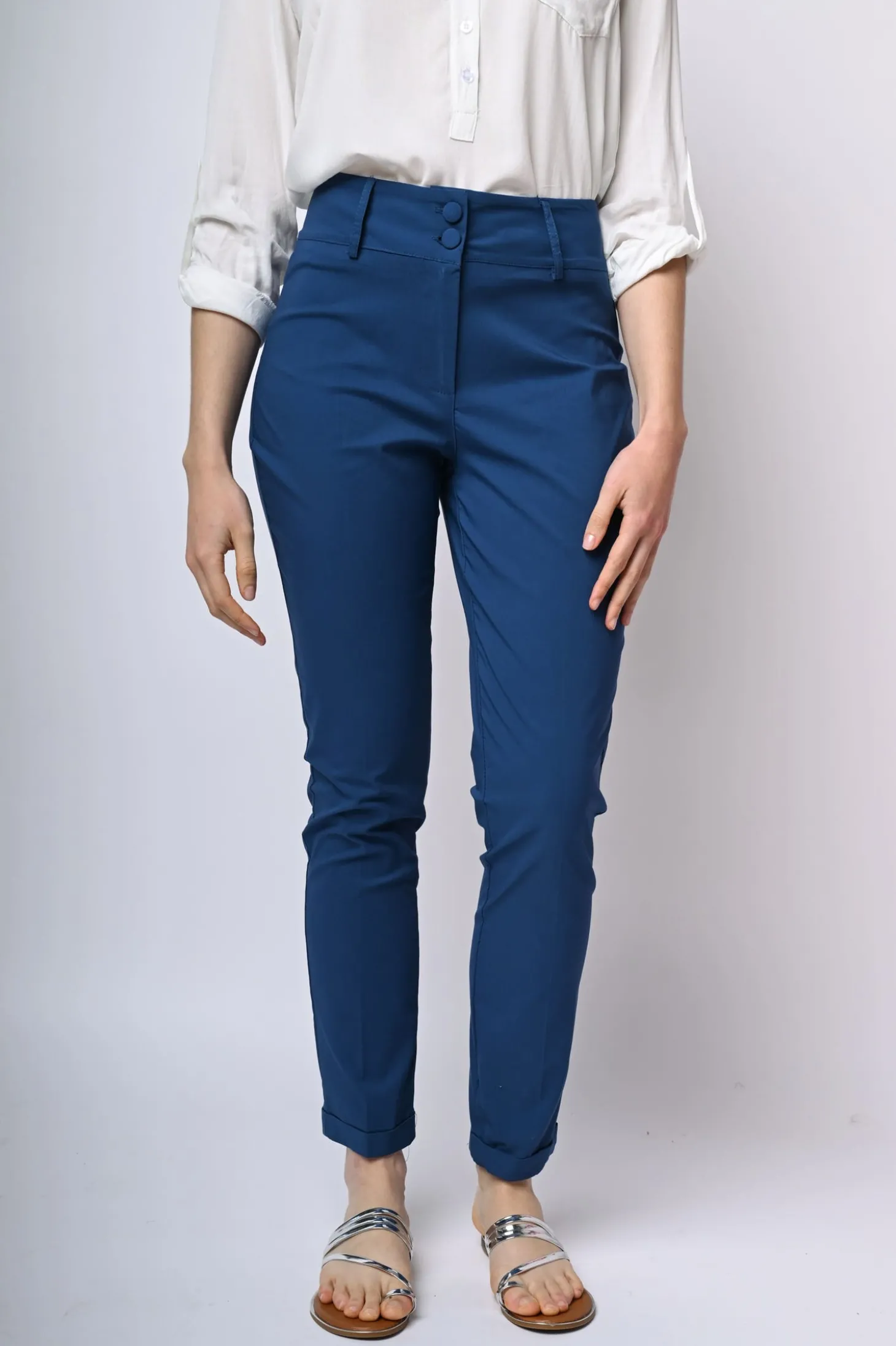 Pantaloni slim-fit misto viscosa
