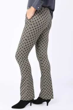 Pantaloni svasati a stampa geometrica