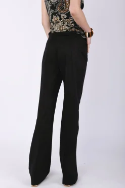 Pantaloni svasati in cotone stretch