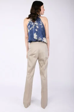 Pantaloni svasati in cotone stretch