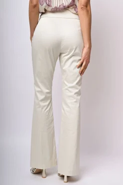 Pantaloni svasati in raso di cotone