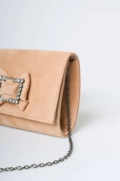 Pochette con fiocco e fibbia gioiello