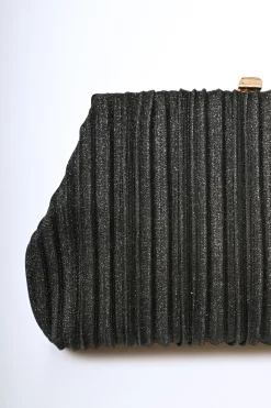Pochette in plissé lamé