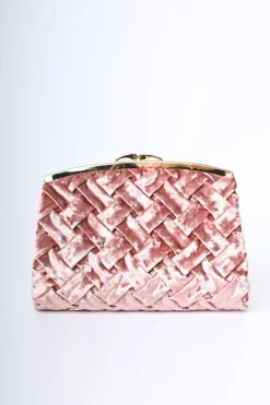 Pochette in velluto intrecciato