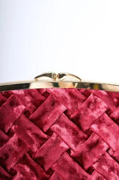 Pochette in velluto intrecciato