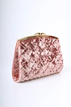 Pochette in velluto intrecciato