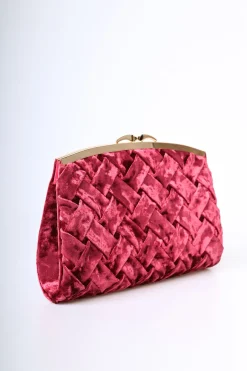 Pochette in velluto intrecciato