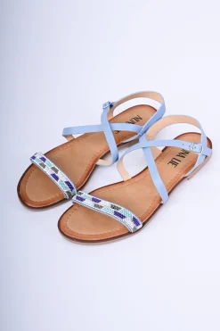 Sandali flat con perline decorative