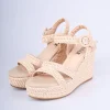 Sandali in rafia con zeppa