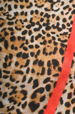 Sciarpa a stampa animalier con striscia