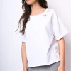 T shirt con fiocchi in strass