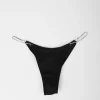 Tanga in lamé con strass