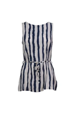 Top a righe con cintura