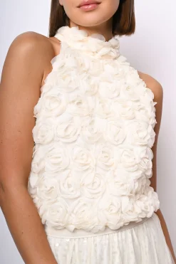Top allamericana con rose 3D