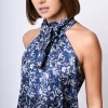 Top allamericana con stampa floreale