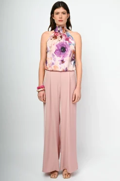 Top allamericana con stampa floreale