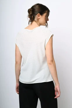 Top con mini borchie