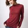 Top con scollo a cratere in lyocell