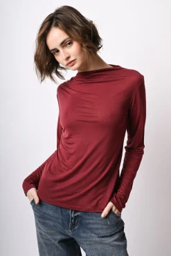 Top con scollo a cratere in lyocell